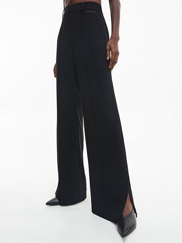 Calvin Klein USA Wide Leg Twill Womens Pants Black 1523486-WY